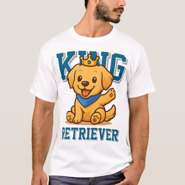 Cute King Golden Retriever Unisex Man Woman Clothe T-Shirt (Front)