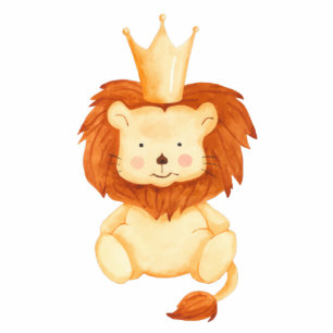 Cute King Lion Boy Baby Shower Cake Topper Standing Photo Sculpture