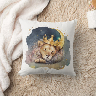 Cute  king Lion Sleeping On The Moon               Cushion