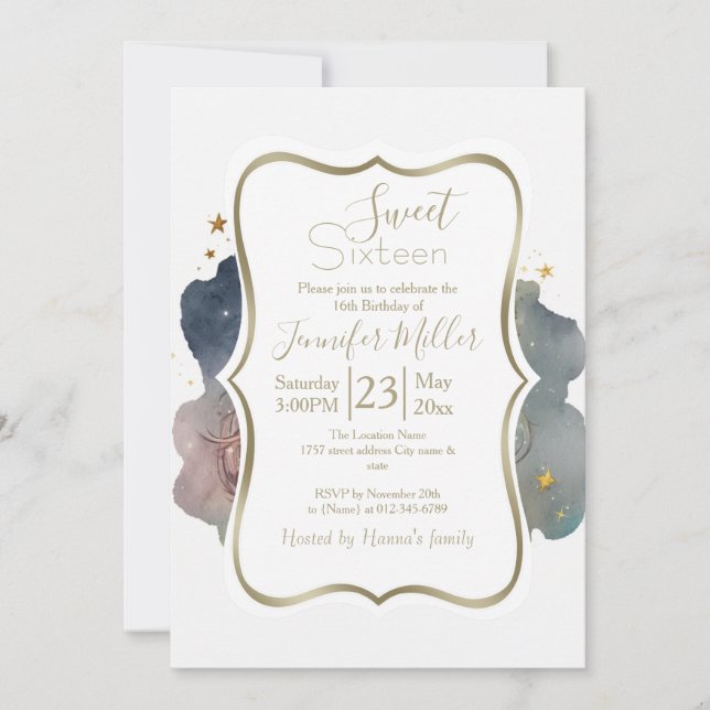 Cute  king Lion Sleeping On The Moon               Invitation (Front)