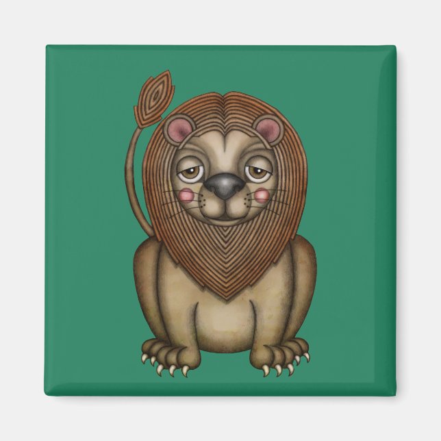 Cute King of the Beasts Lion Magnet (Front)