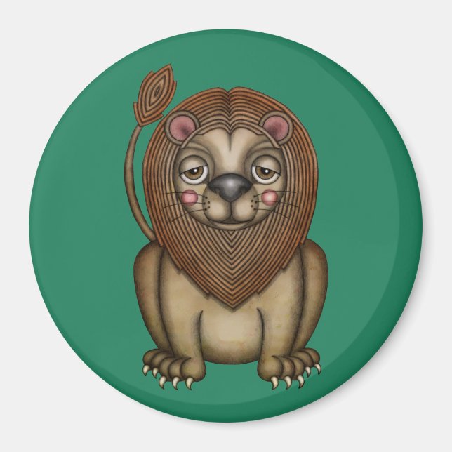 Cute King of the Beasts Lion Magnet (Front)
