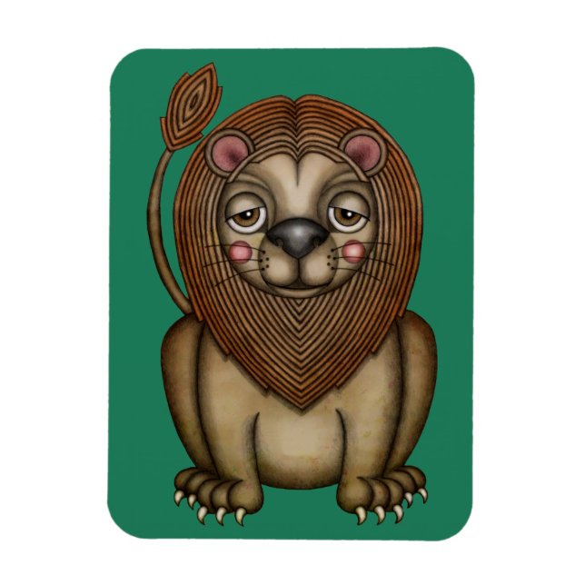 Cute King of the Beasts Lion Magnet (Vertical)