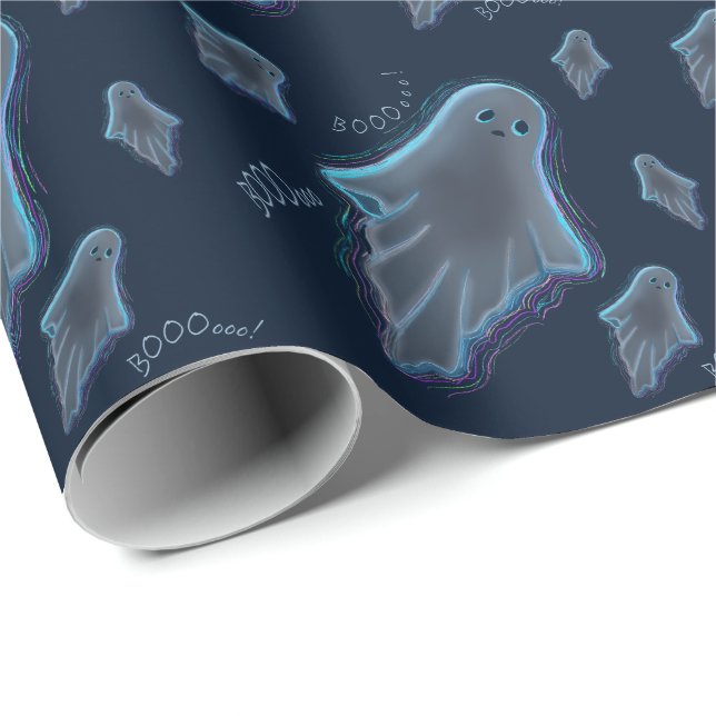Cute KiniArt Ghost Wrapping Paper (Roll Corner)