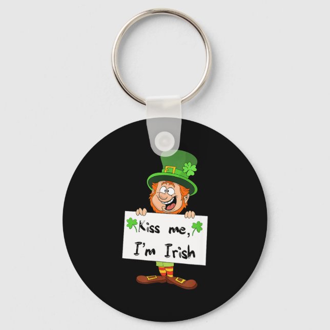 Cute Kiss Me Im Irish Lucky St Patricks Day For Ad Key Ring (Front)