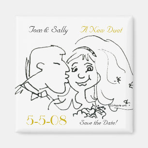 Cute Kiss Save the Date Wedding Magnets