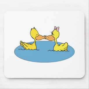 cute kissing ducks mouse mat
