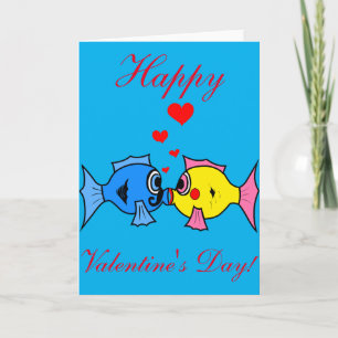 Cute Kissing Fish Valentine's Day Card