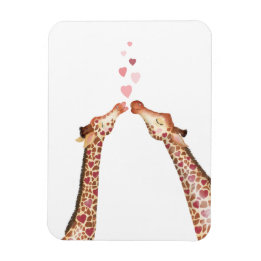Cute kissing giraffes Valentine's magnet