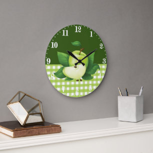 Cute kitchen apple decor large clock