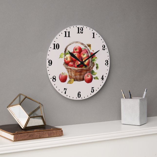 Cute kitchen apple lovers fruit large clock (Office)