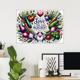 Cute kitchen food word art  poster