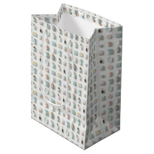 Cute kitchen gadget icons pattern medium gift bag