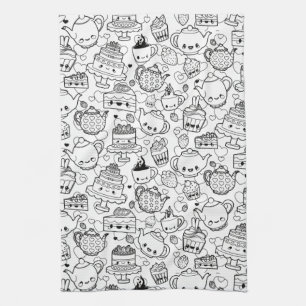 Cute Kitchen Pattern Tea Towel