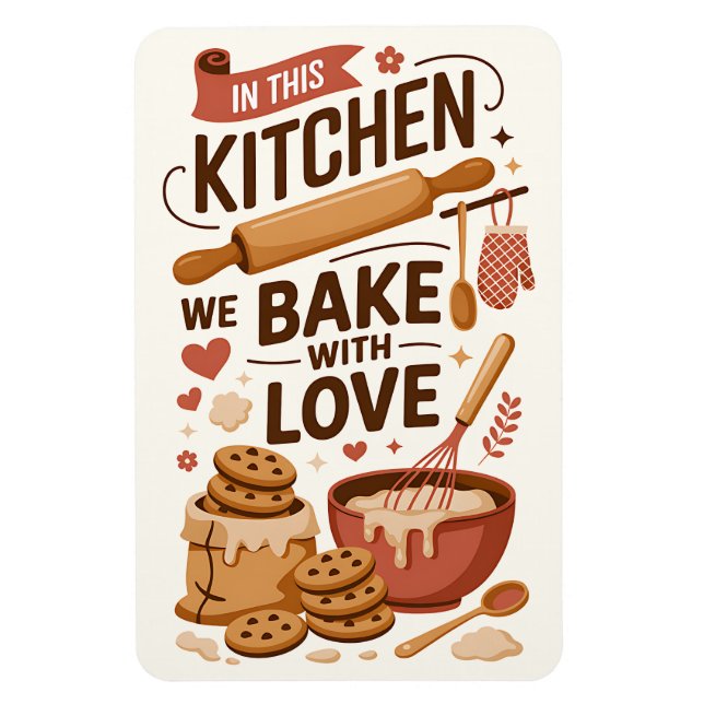 Cute Kitchen Wall Decor for Bakers Magnet (Vertical)