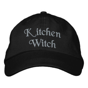 Cute Kitchen Witch Modern Hat Purple Black