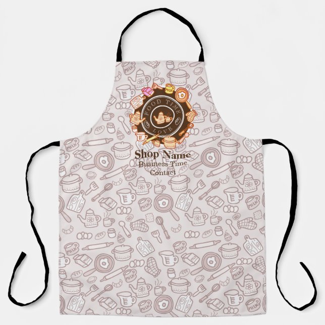Cute Kitchenware Brown Apron (Front)