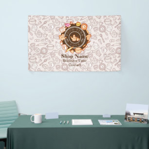 Cute Kitchenware Brown Banner
