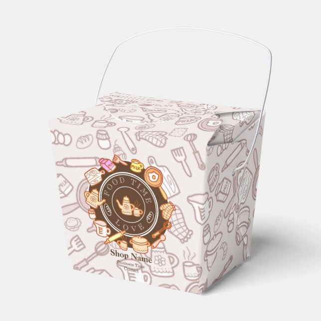 Cute Kitchenware Brown Favour Box (Front Side)