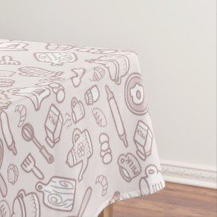 Cute Kitchenware Brown Tablecloth