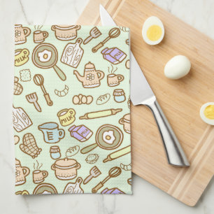 Cute Kitchenware Green  Tea Towel