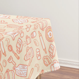 Cute Kitchenware Orange Tablecloth