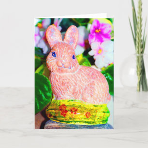 Cute Kitschy Bunny Rabbit   Holiday Card