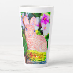 Cute Kitschy Bunny Rabbit Latte Mug