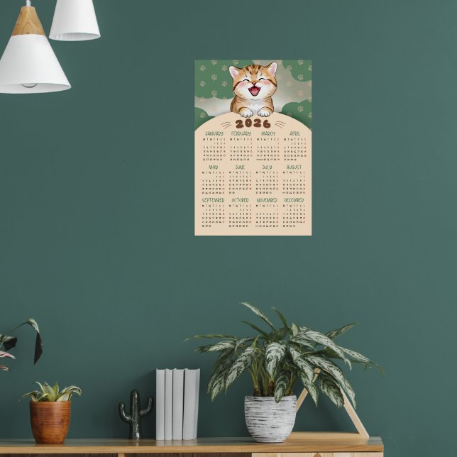 Cute Kitten 2026 Calendar Poster (Living Room 1)