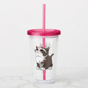 Cute Kitten Acrylic Tumbler