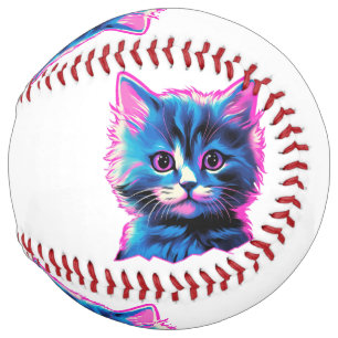 Cute Kitten Aesthetic Futuristic Softball