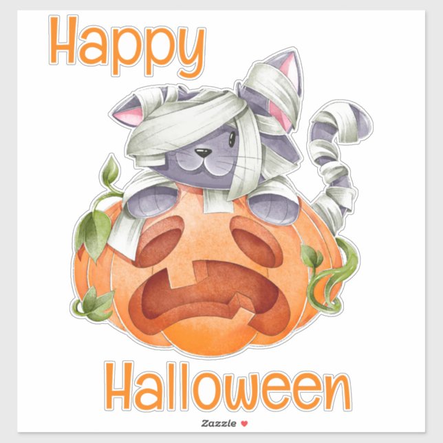 Cute Kitten and Jack-O-Lantern (Sheet)