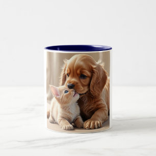 Cute Kitten and puppy mugs