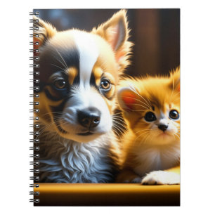 Cute Kitten and Puppy Notebook