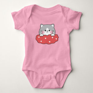 Cute Kitten Baby Girl Bodysuit – Adorable Cat Desi