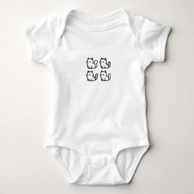 Cute kitten baby outfit bodysuit (Front)
