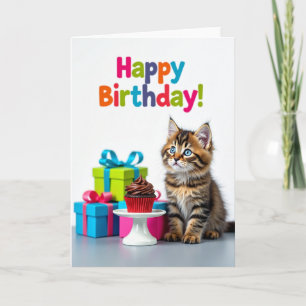 Cute Kitten Birthday Card