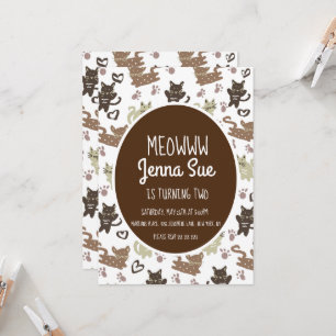 Cute Kitten Birthday Party Pet Invitation