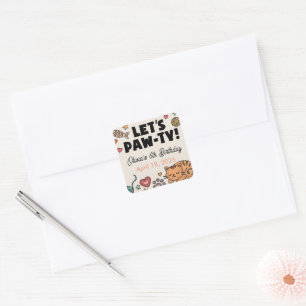 Cute Kitten Birthday Party Square Sticker