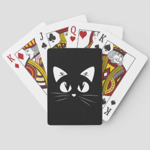 Cute Kitten Black White Kitty Cat Playing Cards