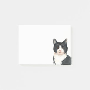 Cute Kitten Black White Watercolor Kitty Cat Post-it Notes
