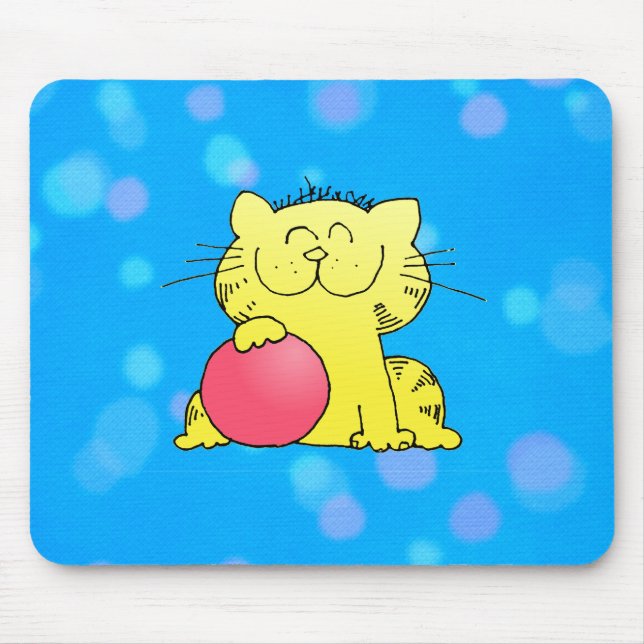 Cute Kitten Bowler Mouse Mat (Front)