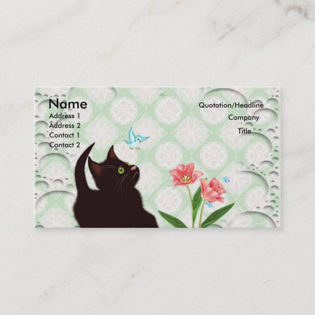 cute kitten business cards (Front)