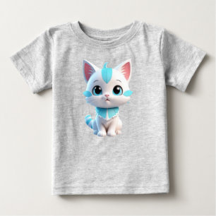 Cute Kitten Cartoon 3D Design-38063 Baby T-Shirt