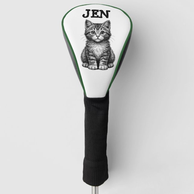 CUTE KITTEN CAT ART CUSTOM Golf Head Cover (Front)