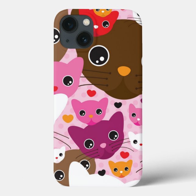 cute kitten cat background pattern Case-Mate iPhone case (Back)