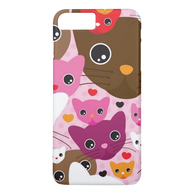 cute kitten cat background pattern Case-Mate iPhone case (Back)
