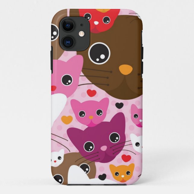 cute kitten cat background pattern Case-Mate iPhone case (Back)