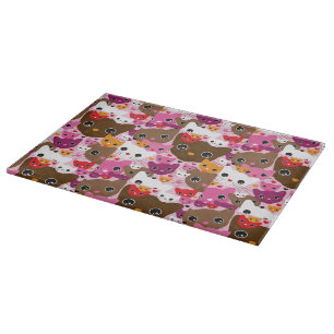 cute kitten cat background pattern cutting board