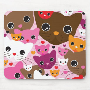 cute kitten cat background pattern mouse mat